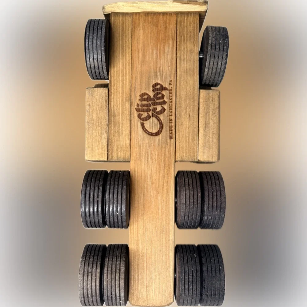 Vintage Hand Made Wooden Truck and Trailer